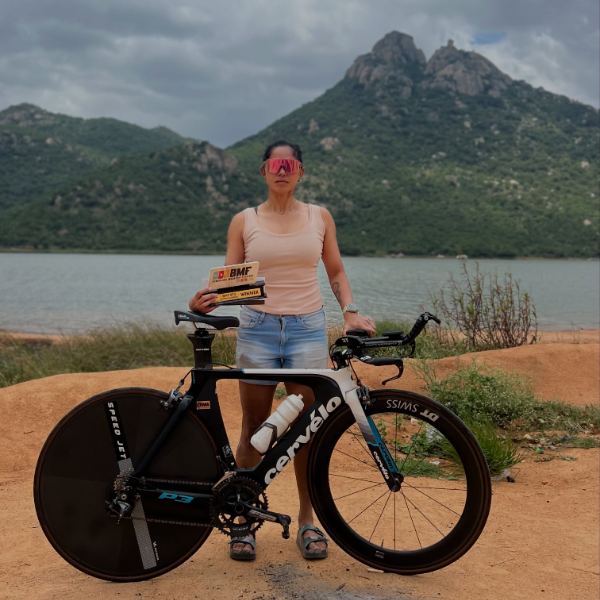 Tri bike by the lake