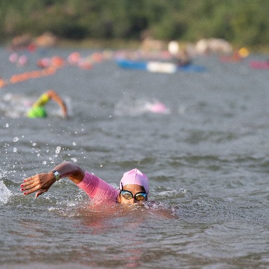Open-water swim race